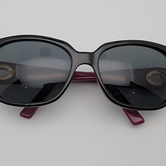 *SOLD* Christian Dior Diorissimo2N EWKYI Shiny Black Fuchsia Sunglasses FRAME - Picture 12 of 14